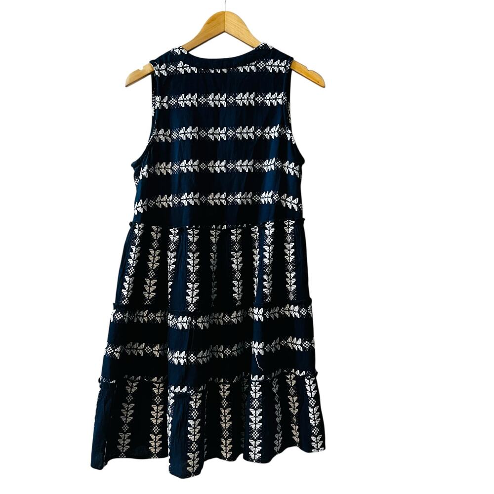 Mudpie Embroidered Sleeveless Dress Size S Small Blue White - Picture 3 of 9